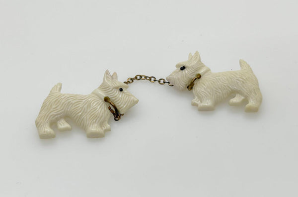 Vintage Tilco Double White Terrier Scottie Brooch - Lamoree’s Vintage