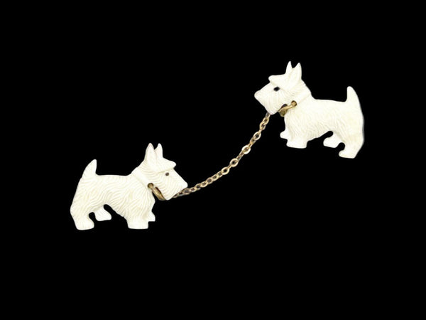 Vintage Tilco Double White Terrier Scottie Brooch - Lamoree’s Vintage