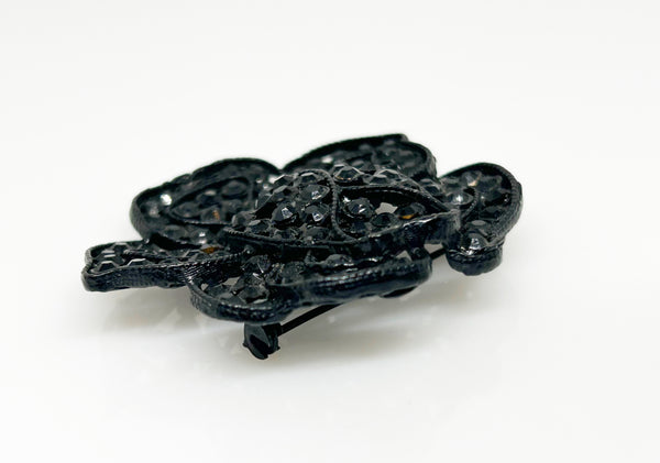 Weiss Vintage Black Rose Brooch