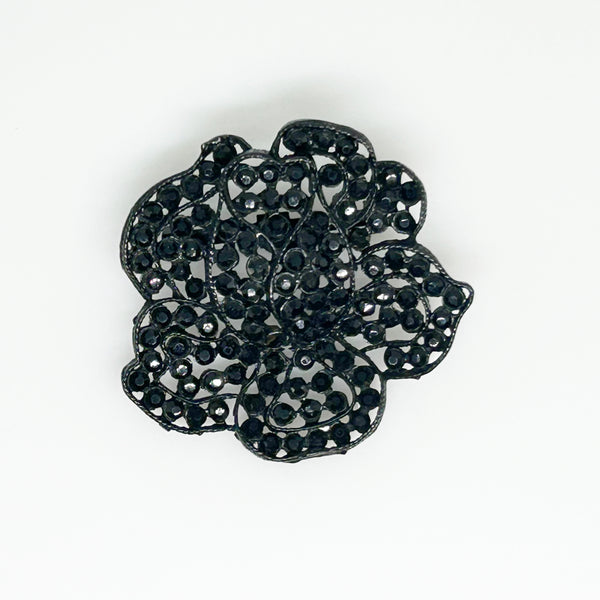 Weiss Vintage Black Rose Brooch