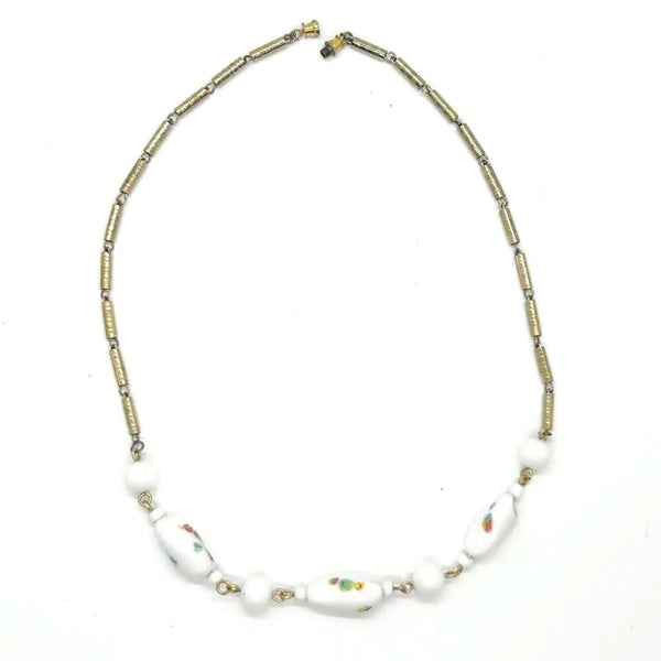 Vintage Dainty Floral Beaded Avon Necklace (1980s)