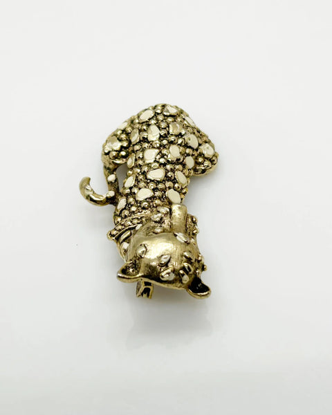 Majestic Vintage White Leopard Brooch