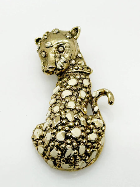 Majestic Vintage White Leopard Brooch