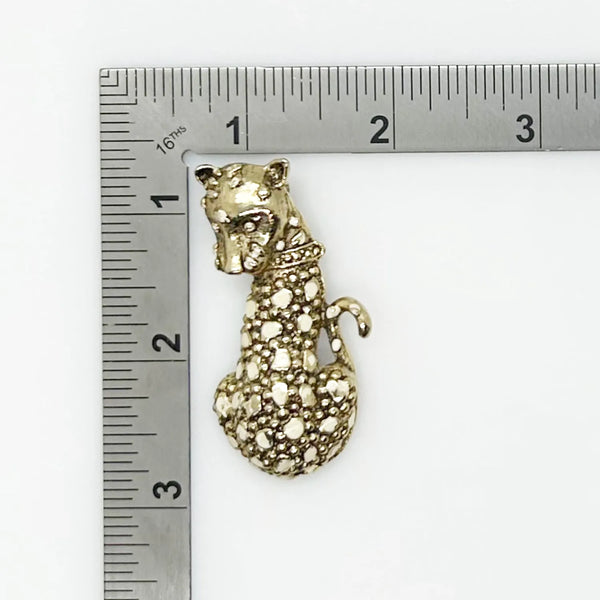 Majestic Vintage White Leopard Brooch