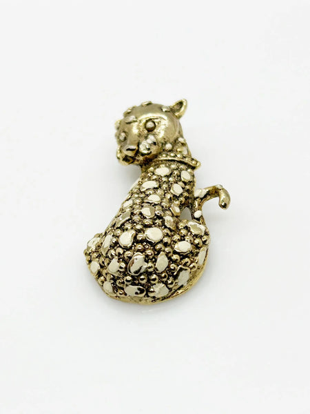 Majestic Vintage White Leopard Brooch