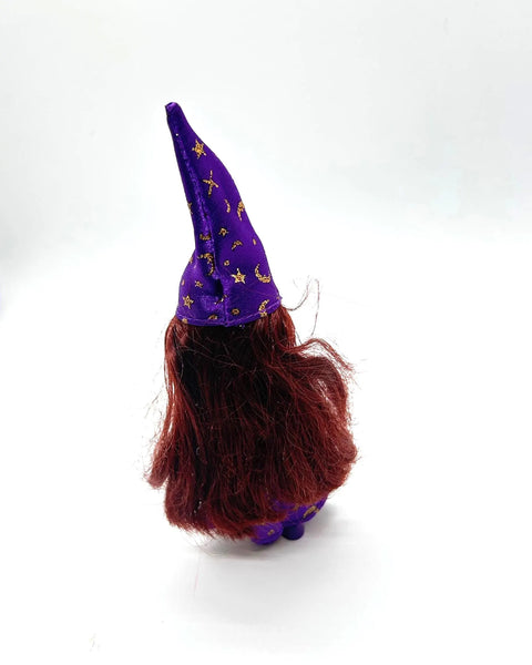 1999 Mattel Kelly Club "Wizard Melody" doll, part of the Li'l Friends of Kelly collection.The doll is featured wearing a purple wizard costume adorned with gold stars and moons.