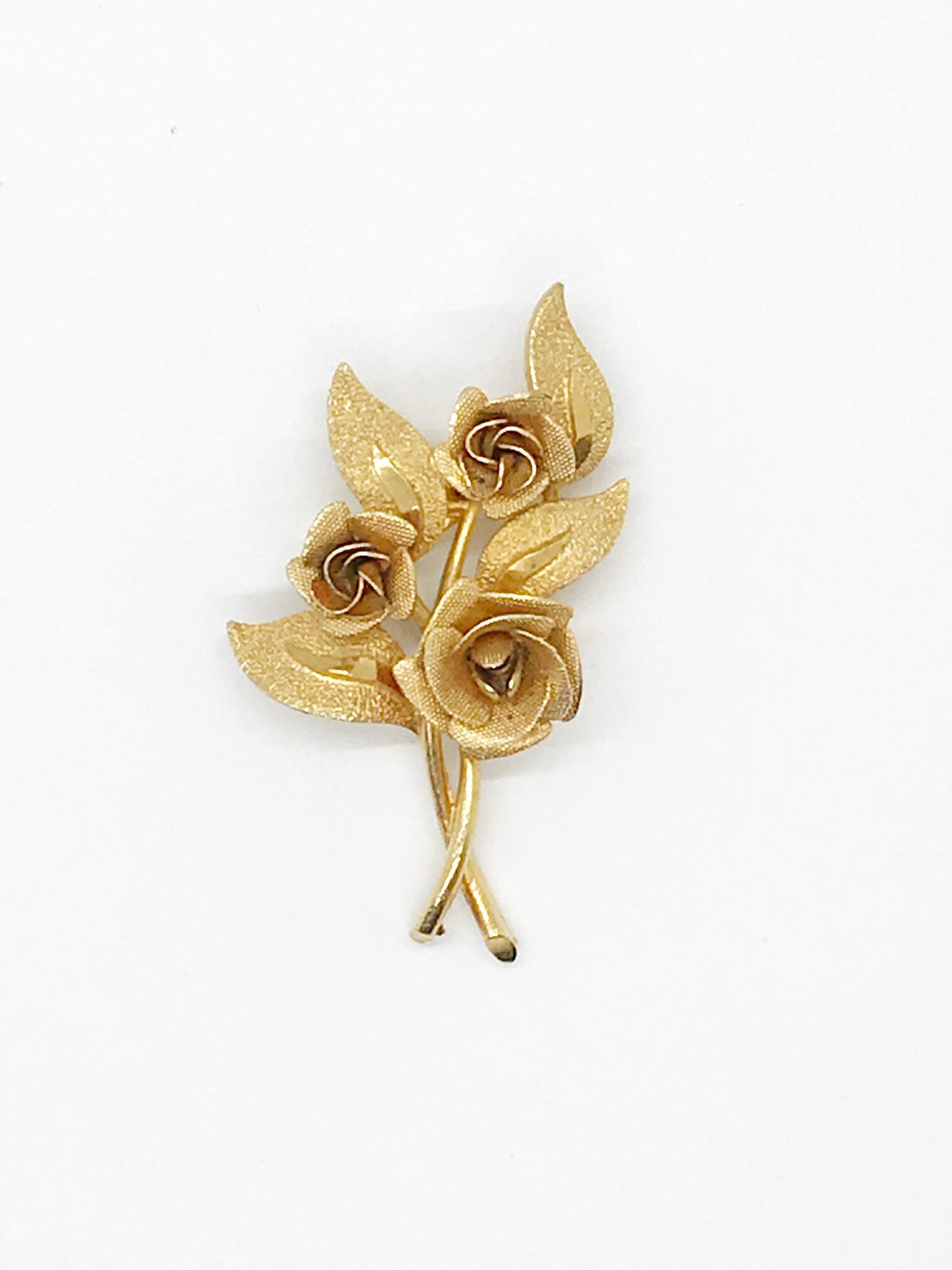 Vintage Three Rose Bouquet Brooch - Lamoree’s Vintage