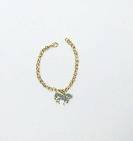 Adorable Vintage Bracelet with Gray Enamel Horse Charm - Lamoree’s Vintage
