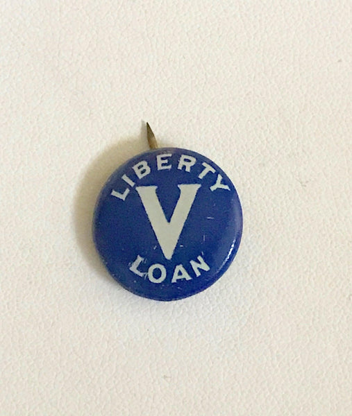 Antique World War I Liberty Loans Blue Pinback (1917) - Lamoree’s Vintage