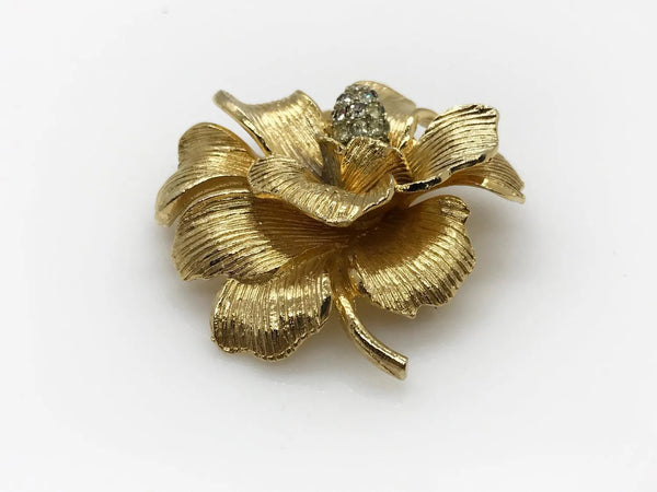 Beautifully Detailed Vintage Floral Brooch with Textured Petals - Lamoree’s Vintage