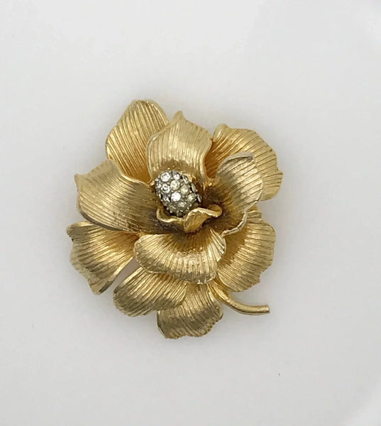 Beautifully Detailed Vintage Floral Brooch with Textured Petals - Lamoree’s Vintage