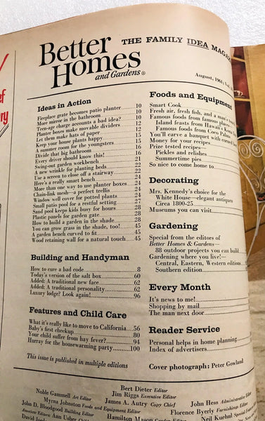 Better Homes and Gardens Magazine, August 1961 - Lamoree’s Vintage