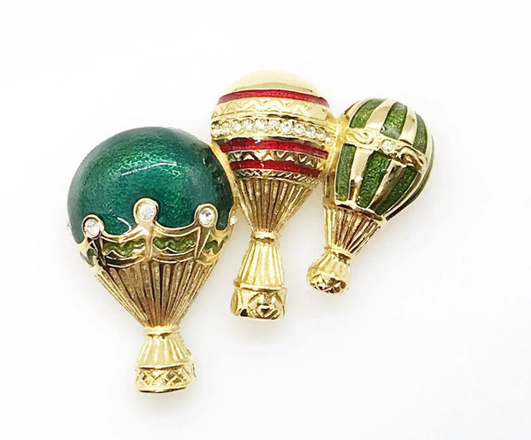 Colorful Vintage Hot Air Balloon Brooch by Bob Mackie - Lamoree’s Vintage