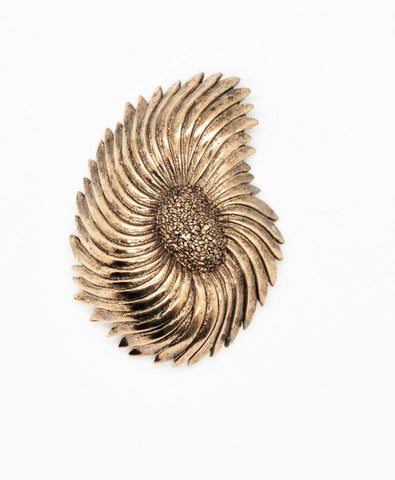 Compelling Vintage Tortolani Copper Toned Shell Brooch - Lamoree’s Vintage
