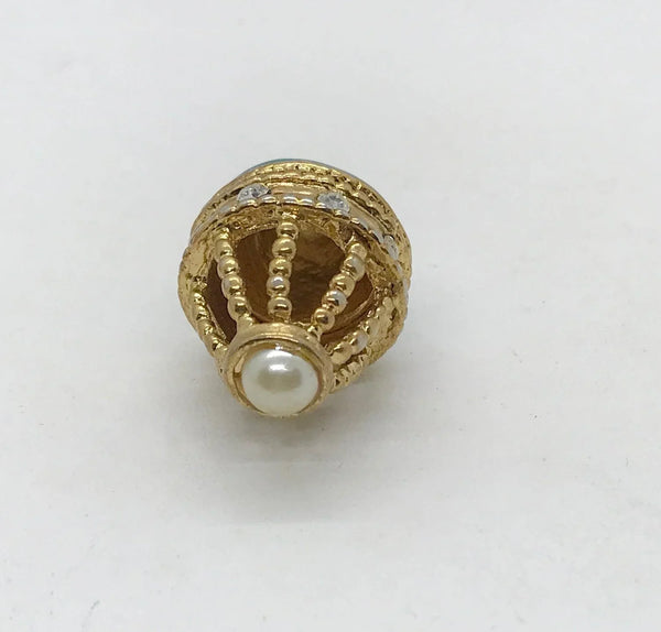 Exquisite Egg Pendant in Teal Enamel - Lamoree’s Vintage