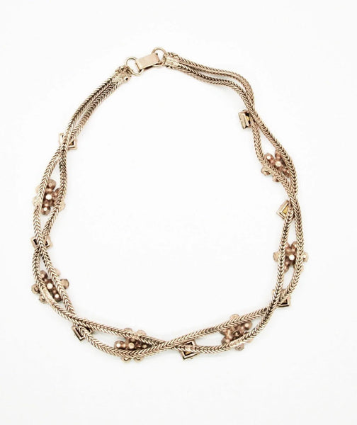 Exquisite Vintage Rhinestone Braided Necklace - Lamoree’s Vintage