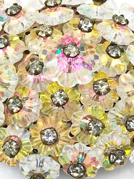 Glorious Iridescent Stones Round Vintage Brooch - Lamoree’s Vintage