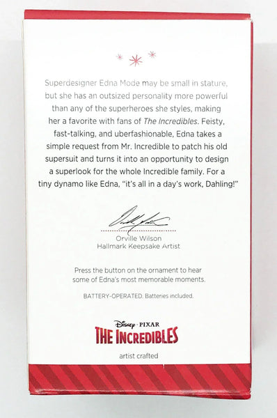 Hallmark Keepsake Magic Ornament Edna Mode from The Incredibles (2014) - Lamoree’s Vintage