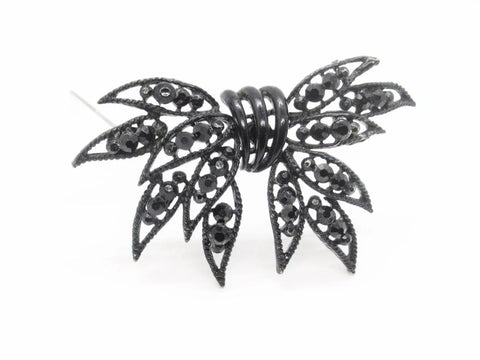 Japanned Black Vintage Weiss Bow Brooch - Lamoree’s Vintage