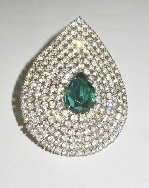Magnificent Vintage Rhinestone Teardrop Brooch by Celebrity - Lamoree’s Vintage