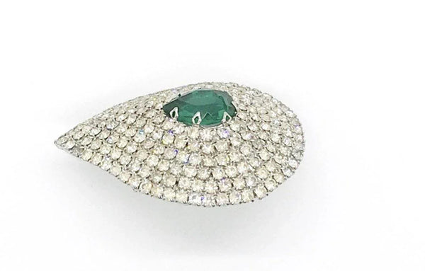 Magnificent Vintage Rhinestone Teardrop Brooch by Celebrity - Lamoree’s Vintage