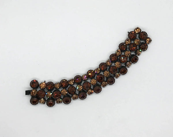 Pure Luxury: Unsigned Regency Root Beer Rhinestone Vintage Bracelet - Lamoree’s Vintage