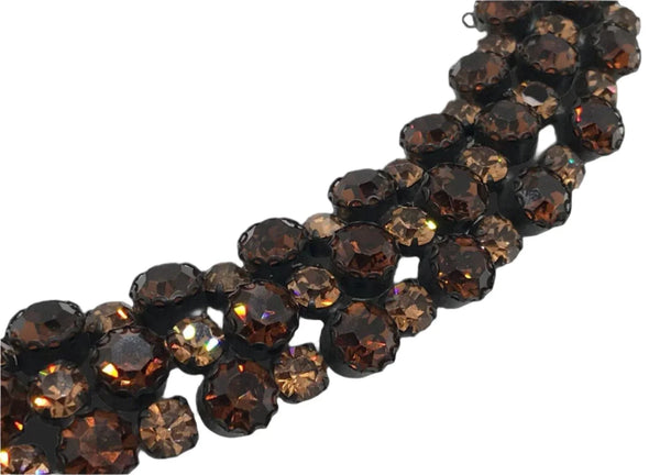 Pure Luxury: Unsigned Regency Root Beer Rhinestone Vintage Bracelet - Lamoree’s Vintage
