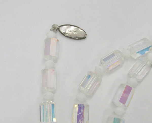 Vintage Aurora Borealis Cylindrical Bead Necklace - Lamoree’s Vintage