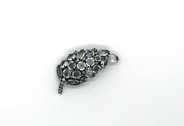 Vintage Inverted Crystal Leaf Japanned Pin - Lamoree’s Vintage