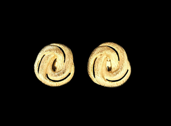 Vintage Les Bernard Gold Twist Clip Earrings - Lamoree’s Vintage