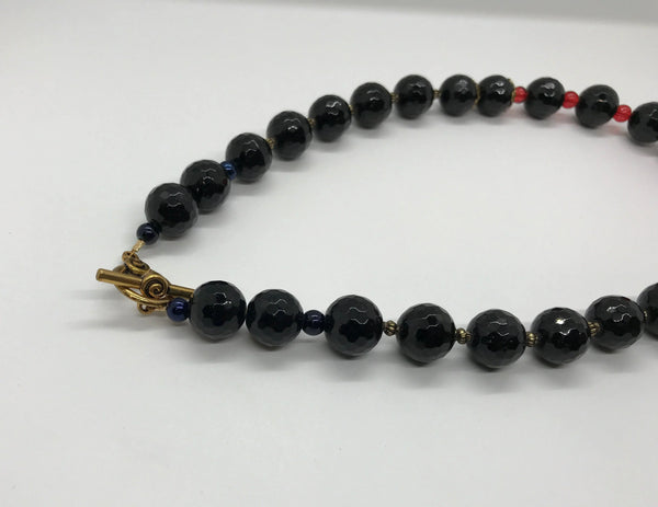 Vintage Necklace with Red and Black Beads - Lamoree’s Vintage
