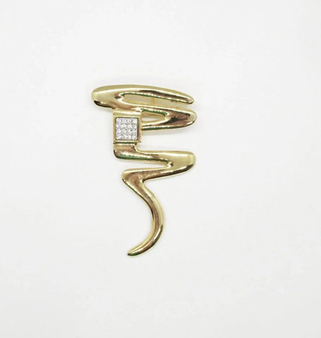 Vintage Park Lane Squiggle Brooch/Pendant With Sparkling Accents - Lamoree’s Vintage