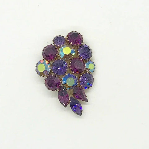 Vintage Purple Brooch with Sparkling Stones - Lamoree’s Vintage