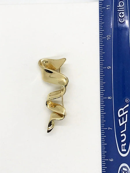 Vintage Sleek Gold Ribbon Brooch - Lamoree’s Vintage