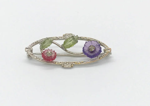 Vintage Small Dainty Floral Fruit Salad Brooch - Lamoree’s Vintage