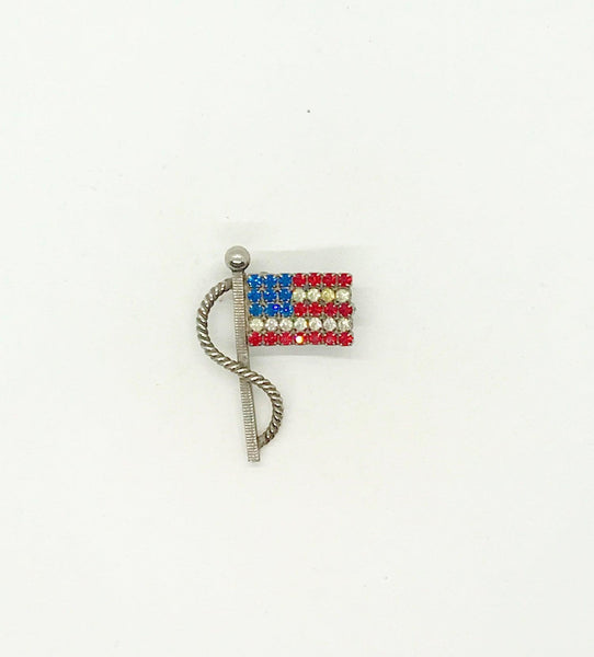 Vintage Sparkling Small American Flag Brooch - Lamoree’s Vintage