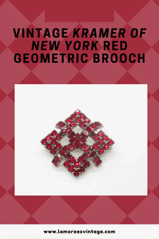 Vivid Red Brooch by Kramer of New York - Lamoree’s Vintage