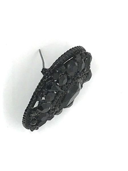 Wonderful Vintage Black Brooch in Paisley Shape - Lamoree’s Vintage